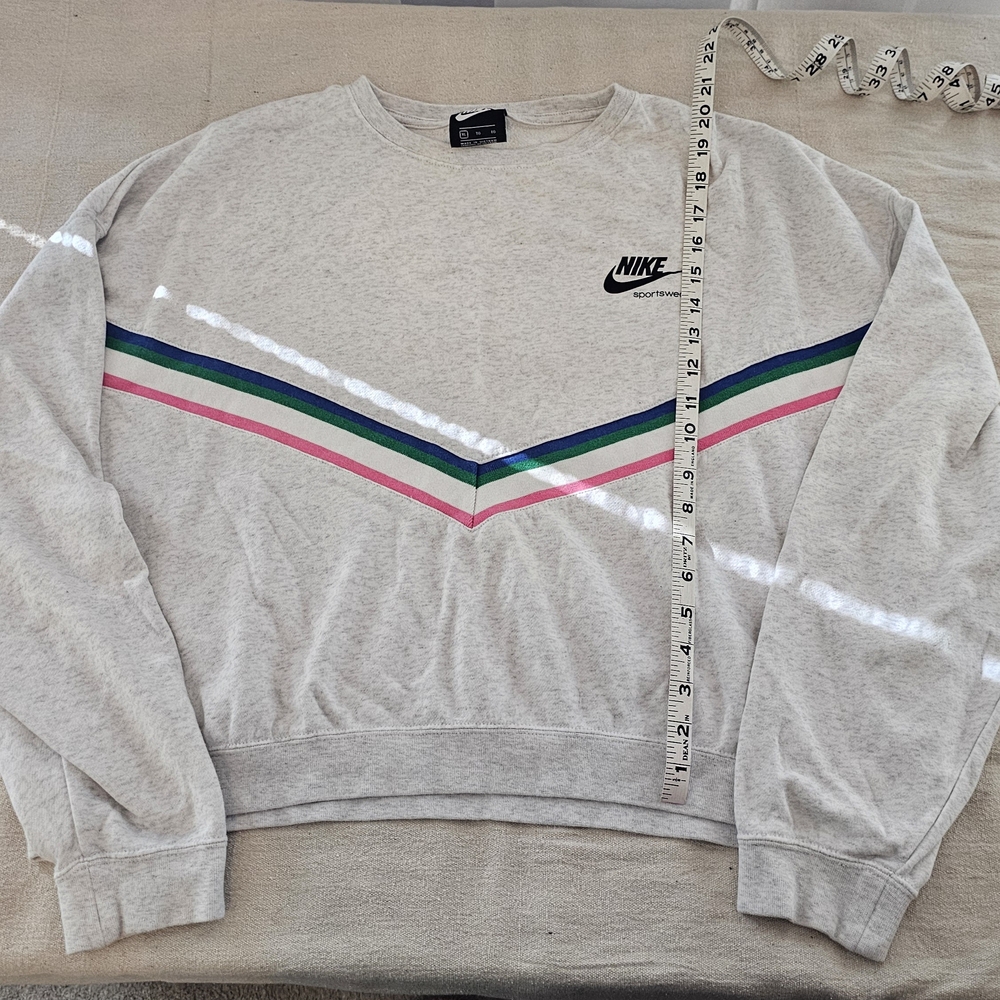 Nike Gray Sweatshirt with Colorful Stripes